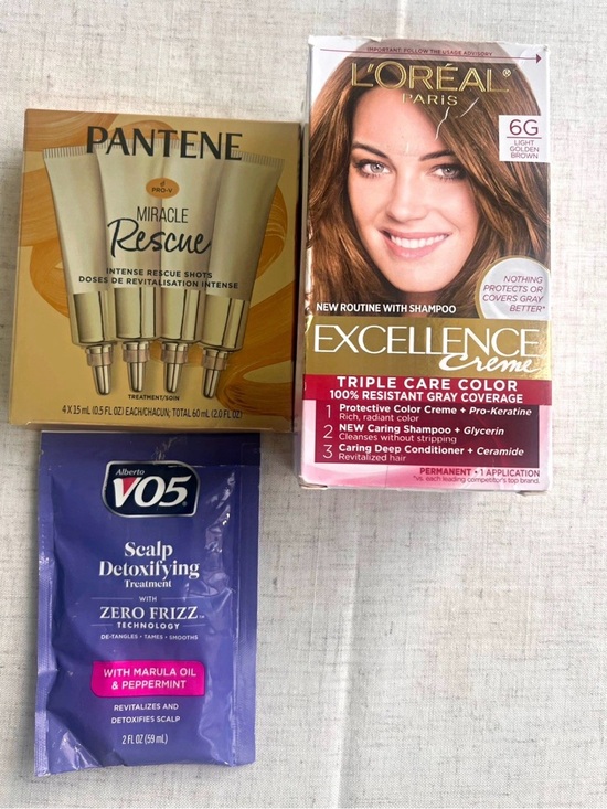 L'Oreal Other - Loreal Excellence Creme Hair Color 6G Light Golden Brown + Pantene Rescue Shots